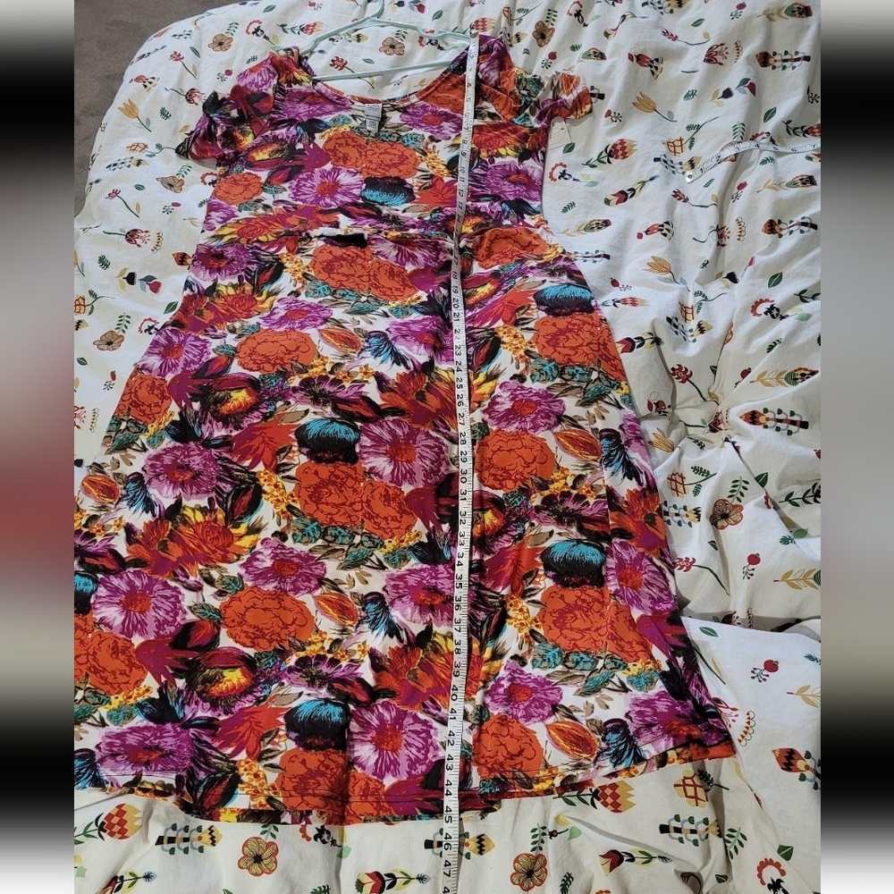 Altar Houseline Megumi Dress in Fall Floral Midi Sleeve xxl xl - Picture 6 of 7